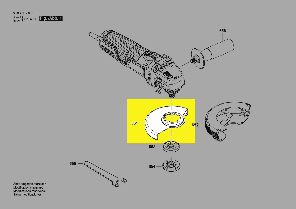Capot de protection Ø125mm réf. 1 600 A02 E5N BOSCH